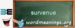 WordMeaning blackboard for survenue